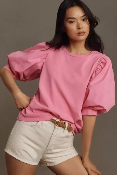 English Factory Puff-sleeve Top In Pink