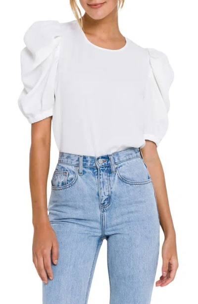 English Factory Puff Sleeve Top In White