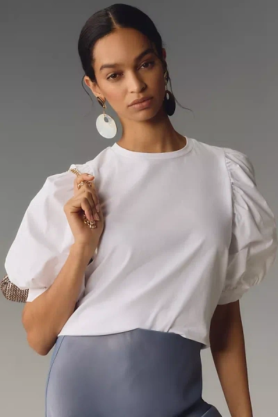 English Factory Puff-sleeve Top In White