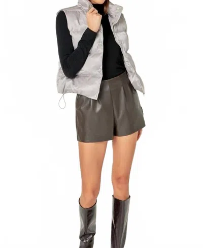 English Factory Puffer Cropped Vest In Grey
