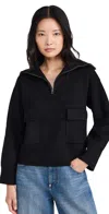 English Factory Quarter-zip Knit Sweater Black In Black