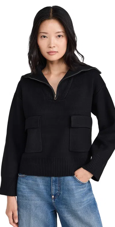 English Factory Quarter-zip Knit Sweater Black