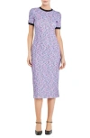 English Factory Women's Rainbow Knit Midi Dress In Blue Multi