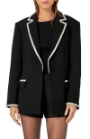 English Factory Rhinestone Trim Jacket In Black