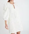 English Factory Ribbon Embroidered Shift Mini Dress In Ivory