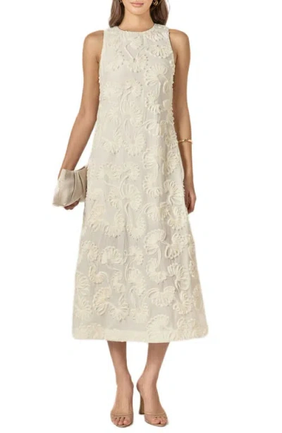 English Factory Ribbon Sleeveless Maxi Dress In Neutral