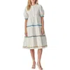 English Factory Ribbon Trim Midi Dress In Multi