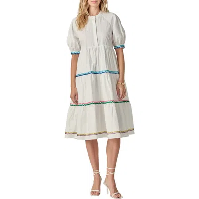 English Factory Ribbon Trim Midi Dress