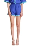 English Factory Rickrack Trim Cotton & Linen Shorts