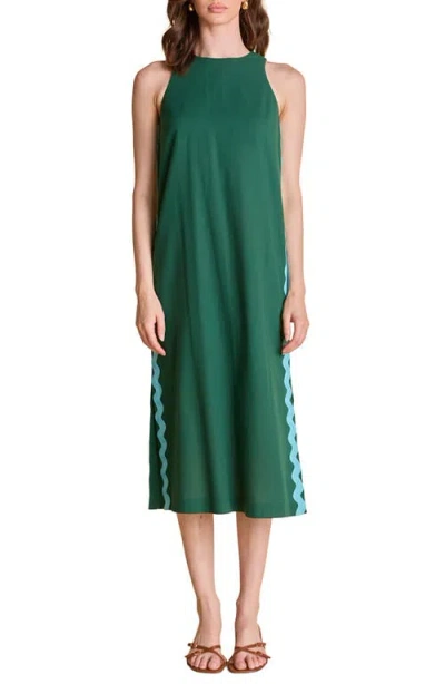 English Factory Rickrack Trim Sleeveless Midi Dress