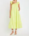 English Factory Ruffle Detail Midi Dress In Green