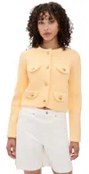 English Factory Round Hem Cardigan Butter Yellow In Yellow