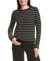 English Factory Round Neck Striped Sweater In Black