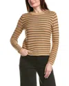 English Factory Round Neck Striped Sweater In Brown