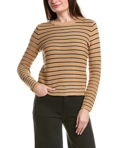 English Factory Round Neck Striped Sweater In Brown