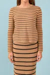 English Factory Stripe Crewneck Sweater In Brown
