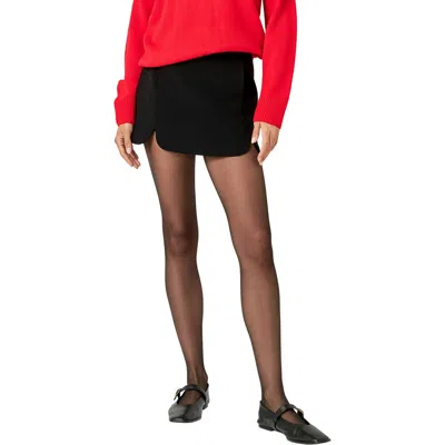 English Factory Rounded Slit Skort In Black