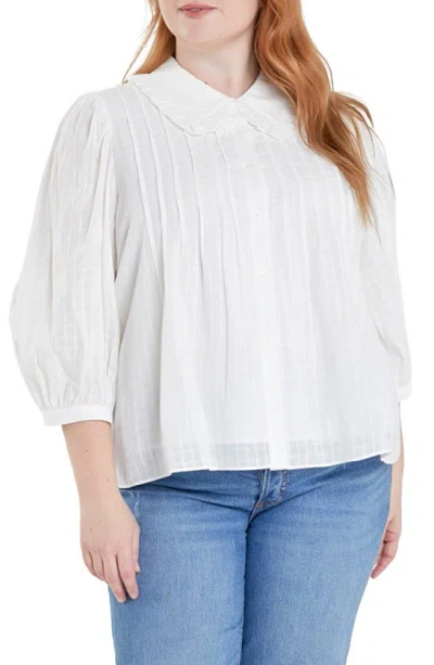 English Factory Ruffle Collar Shirt In White