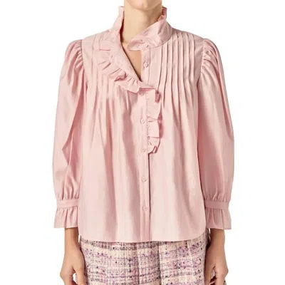 English Factory Ruffle Detail Blouse In Pink