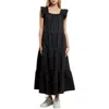 English Factory Women's Ruffle Detail Midi Dress In Black