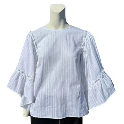 English Factory Ruffle Sleeve Top In White