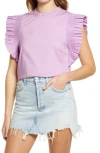 English Factory Ruffle Sleeve Top In Lilac