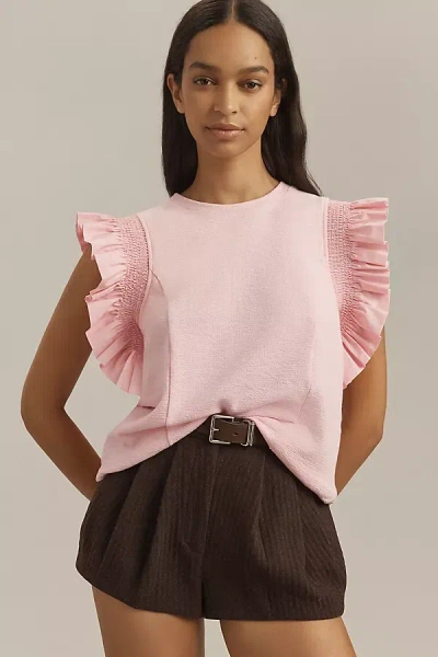 English Factory Ruffle-sleeve Top In Pink