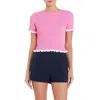 English Factory Top In Pink/white