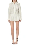 English Factory Ruffled Long Sleeve Micro-mini Romper In Off White