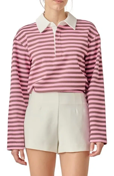 English Factory Rugby Polo Shirt In Pink
