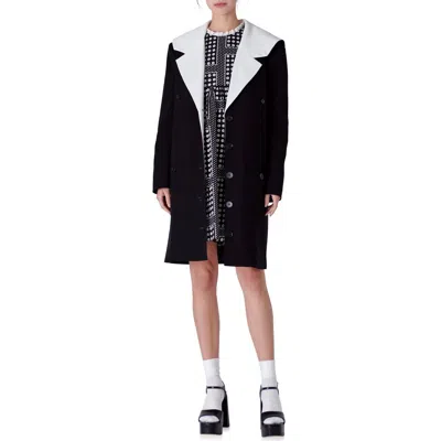 English Factory Sailor Collar Coat In Black