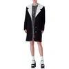 English Factory Sailor Collar Coat In Black/white