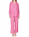 English Factory Satin Printed Shirt & Pant Set In Hot Pink In Pink