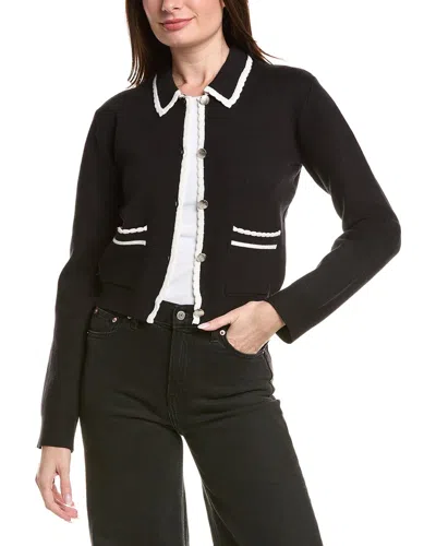 English Factory Scallop Detailed Cardigan In Black