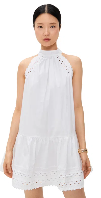 English Factory Scallop Detailed Halter Mini Dress White
