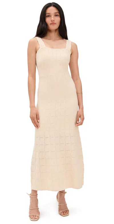 English Factory Scallop Knited Sleeveless Midi Dress Off White