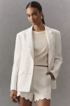 English Factory Rickrack Edge One-button Blazer In White