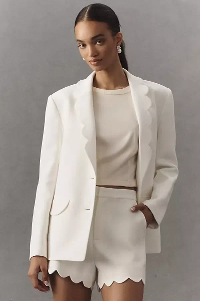 ENGLISH FACTORY SCALLOP-LAPEL BLAZER JACKET