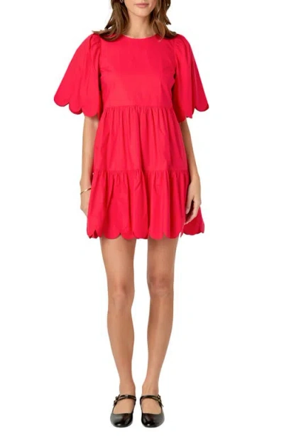 English Factory Scallop Minidress In Red