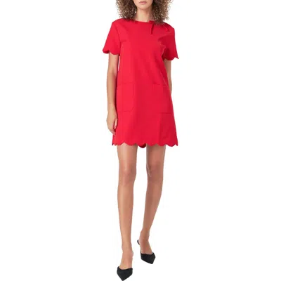 English Factory Scallop Minidress In Red