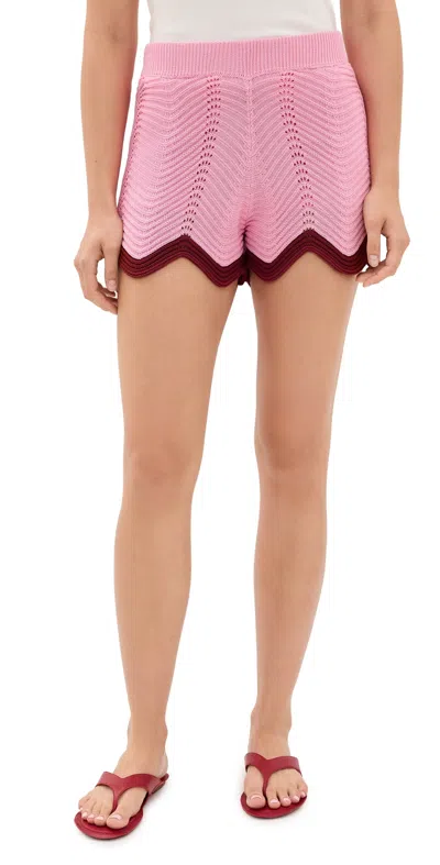 English Factory Scallop Shorts Pink/burgundy