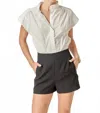 English Factory Scallop Trim Ric Rac Short Sleeve Shirt In White In White