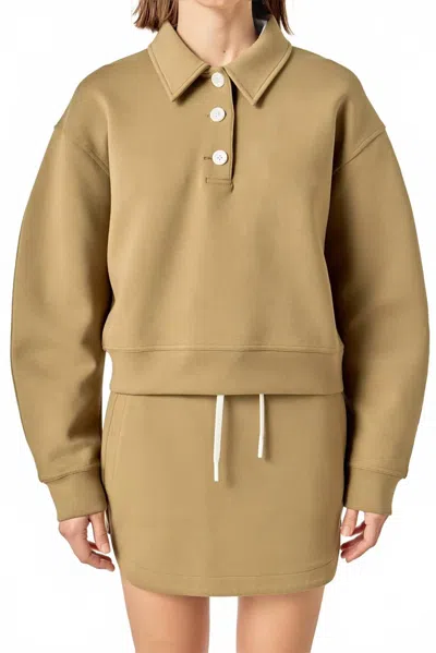 English Factory Scuba Skirt Set In Olive In Brown