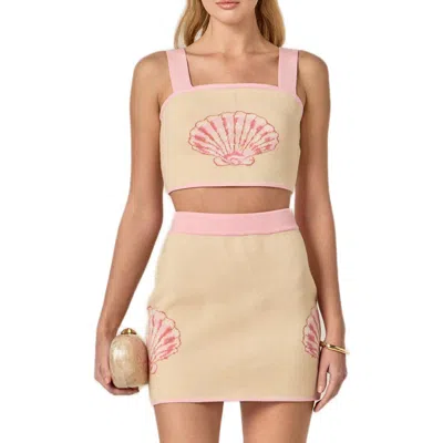 English Factory Seashell Crop Knit Tank In Neutral
