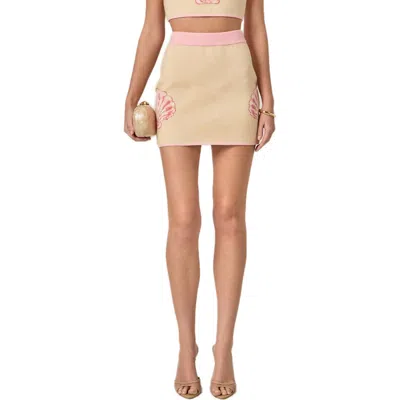 English Factory Seashell Knit Miniskirt In Pink