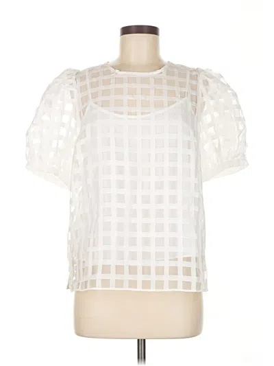 English Factory Short Sleeve Blouse In White