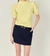 English Factory Short Sleeve Cotton Sweater In Butter Yellow In Yellow