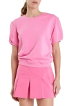 English Factory Short Sleeve French Terry Sweatshirt In Pink