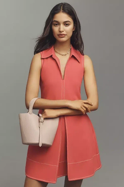 English Factory Sleeveless Collared A-line Mini Dress