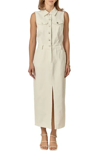 English Factory Sleeveless Denim Maxi Dress In Neutral